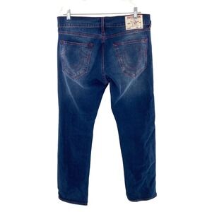 True Religion‎ Ricky Relaxed Straight Jeans Mens Size 34 Dark Wash Denim